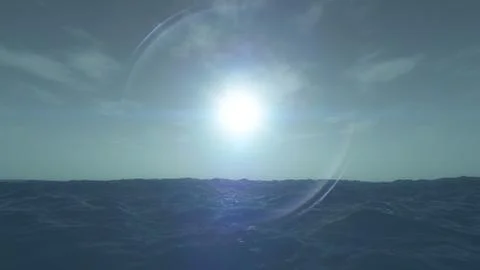 Storm sea clouds sun Illustrazione stock