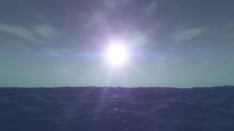 Storm sea clouds sun Stock Illustration