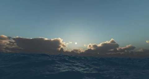 Storm sea clouds sun イラスト素材