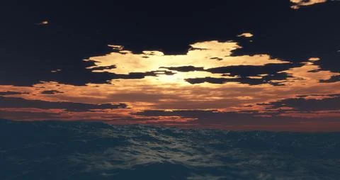 Storm sea clouds sun 스톡 일러스트