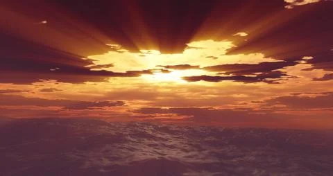 Storm sea clouds sun Illustrazione stock