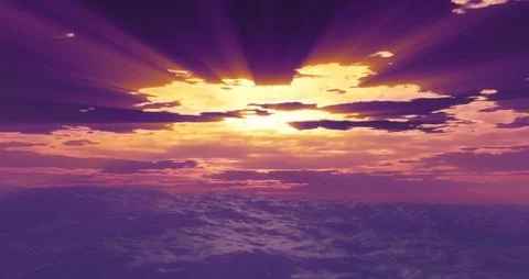 Storm sea clouds sun Stock Illustration