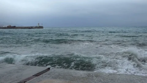 Storm at sea Video stock 83689842