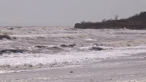 Storm on the sea Stock Footage 88080137