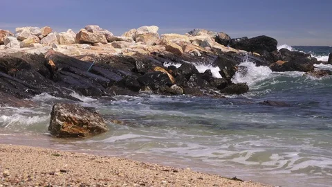 Storm on the sea Stock Footage 91076529