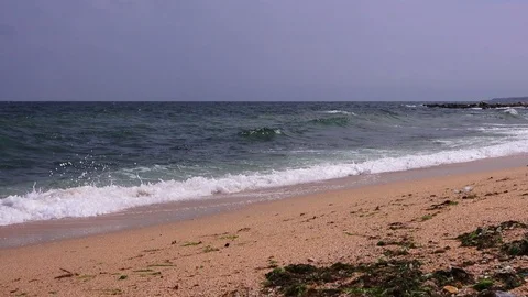 Storm on the sea Stock Footage 91439346