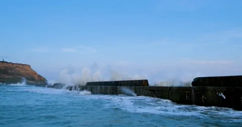 Storm in the sea Stock Footage 130202639