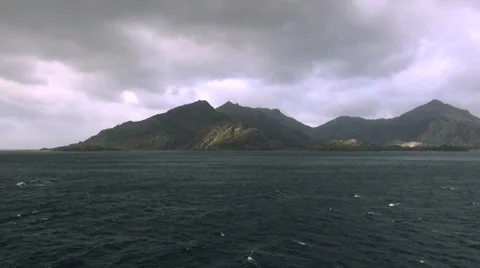 Storm on the sea with raindrops Video stock 55804049