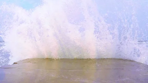 Storm on the Sea at Sunset Stock Footage 68158358