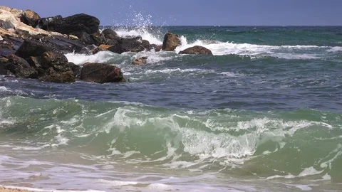 Storm on the sea, Turkey Video stock 94389716