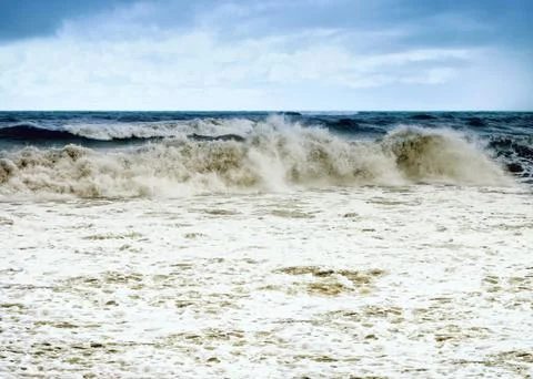 Storm on the sea, waves Stock Photos