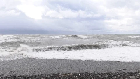 Storm at sea, winter se Vidéo 124608905
