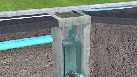 Storm Sewer Catch Basin Animation Video stock 248761395