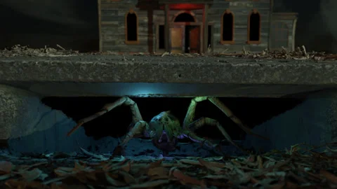 Storm Sewer Spider Stock Footage 250373193