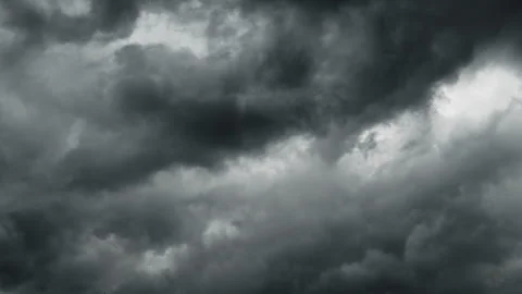 Storm sky timelapse, dark dramatic clouds during thunderstorm, extreme weather Stock Footage 246038204