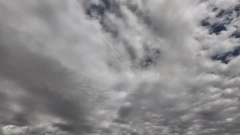 Storm sky timelapse - dark dramatic clouds during thunderstorm, rain and wind Stock Footage 310936228