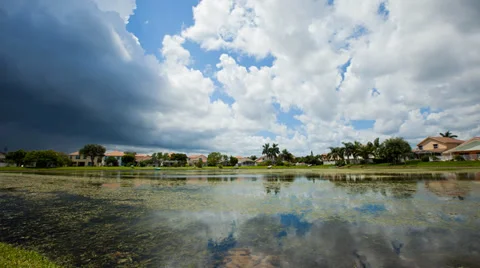 Storm Sky Timelapse over Lake Stock Footage 32904357