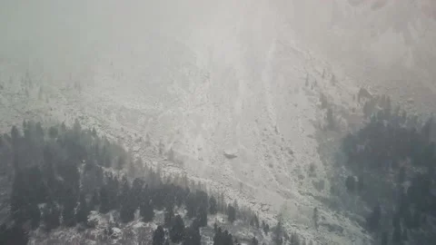 Storm, snowfall in the huge glacier of Mount Belukha, the valley of the Aktru Stock-Footage 164367353