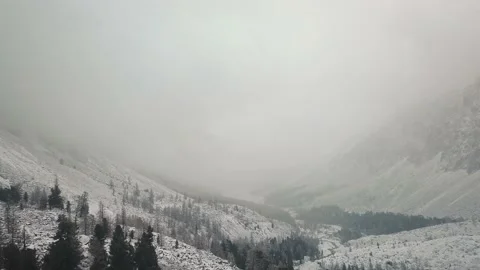 Storm, snowfall in the huge glacier of Mount Belukha, the valley of the Aktru Stock-Footage 164367655