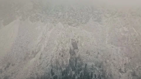 Storm, snowfall in the huge glacier of Mount Belukha, the valley of the Aktru Stock-Footage 164369337