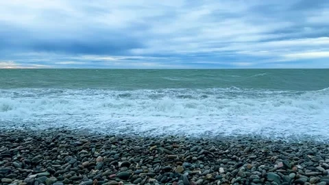 Storm in Sochi, high waves, strong wind 库存影片 257418240