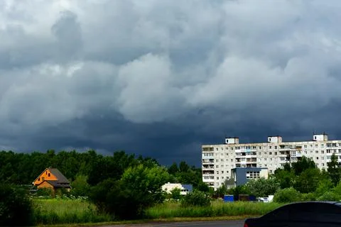 Storm soon dark clouds over the horizons Stock Photos