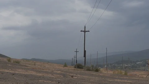 Storm, storm at the power line. Stock Footage 88308045