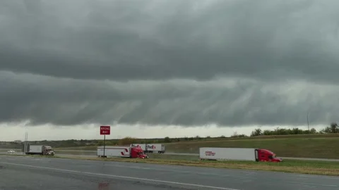 Storm Stormy Tornado Clouds on Highway Texas, USA - November 4 2022 Stock Footage 220747215