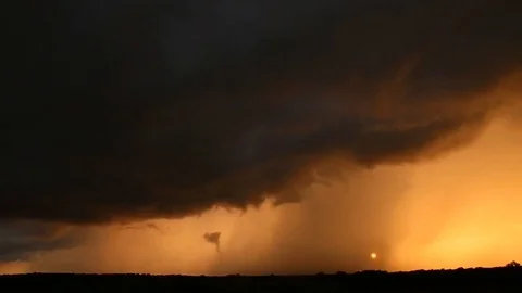 Storm with Sunset Time-lapse Stock Footage 112953660