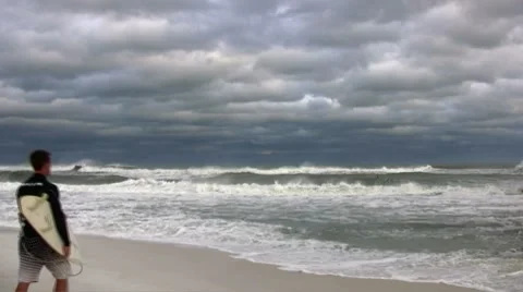 Storm Surfer Stock Footage 8655703