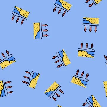 Storm surge hurricane disaster vector seamless pattern Illustrazione stock