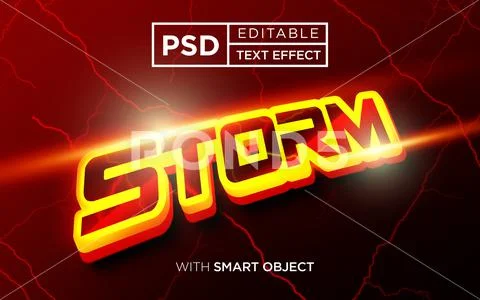 STORM TEXT EFFECT template PSD Template
