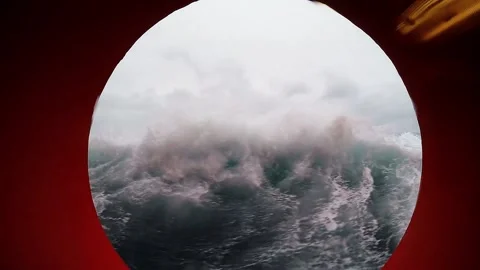 Storm Through Porthole 3 Stockbeeldmateriaal 146189339