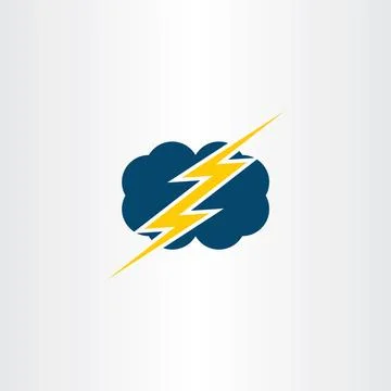Storm thunder cloud icon vector symbol Stock Illustration