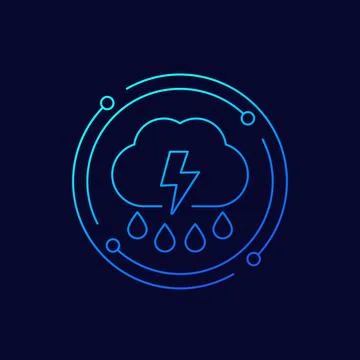 Storm, thunderstorm icon, linear design Stock-Illustration