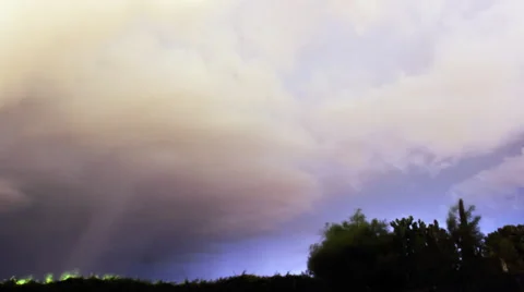 Storm Timelapse Clouds Rain Lightning Rippling Stock Footage 41173970