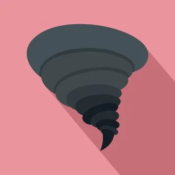 Storm tornado icon, flat style Stock Illustration