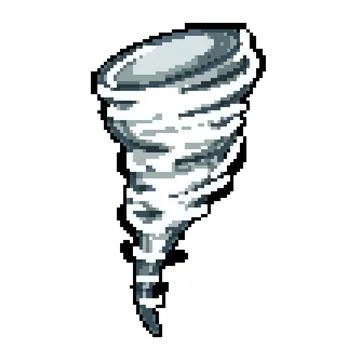 Storm tornado pixel art vector illustration Stock Illustration