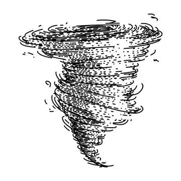 Storm tornado sketch hand drawn vector Stock Illustration