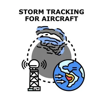 Storm tracking for aircraft flight path safety Illustration