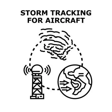 Storm tracking for aircraft flight path safety 库存插图