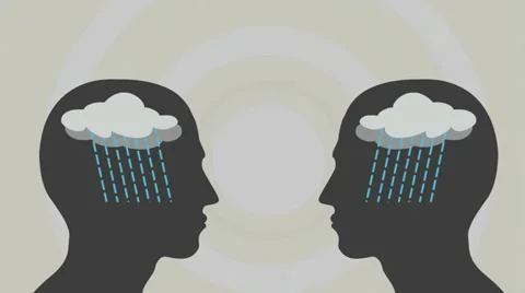 Storm in two human head Stock Footage 36028729