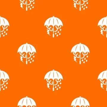 Storm umbrella pattern vector orange 库存插图