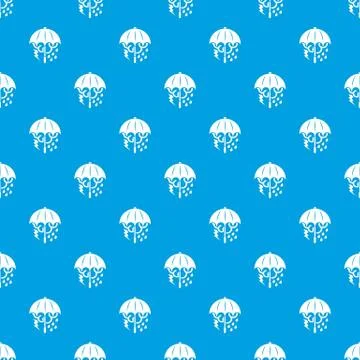 Storm umbrella pattern vector seamless blue 库存插图