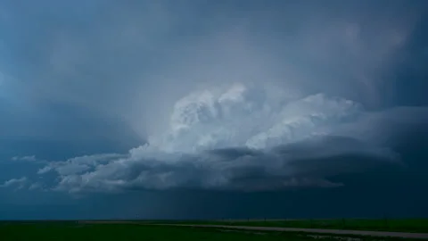 Storm updraft with lightning in the plains Stock Footage 272743044