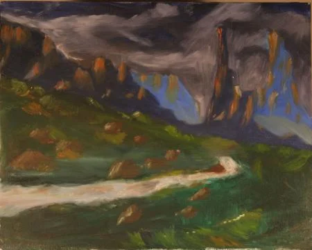 Storm in Valley Stock Illustration