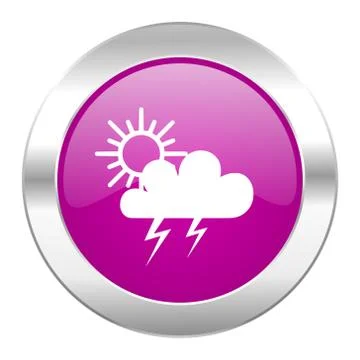 Storm violet circle chrome web icon isolated. Stock Illustration