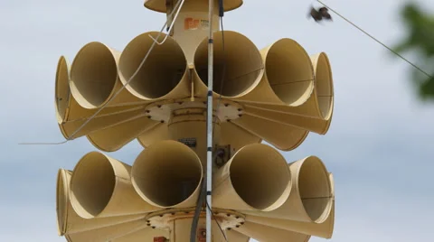 Storm warning sirens in a tornado-prone area Stock Footage 59134545