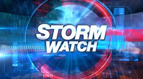 Storm Warning Watch Report - Broadcast TV Graphic Title Stock Illustration