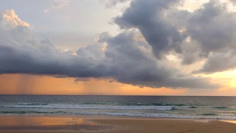 The storm was imminent at the time of the sunset 库存影片 79265595